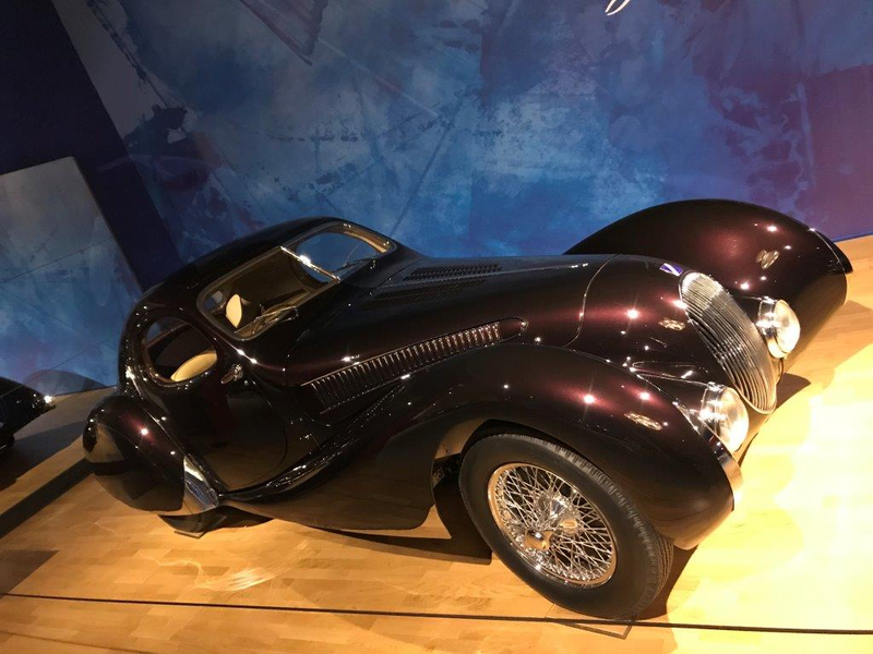 1937 Talbot Lago T150SS Coupe by Figoni & Falaschi. One of the first cars with metallic paint, F&F being enthusiastic adopters of newfangled technology. Despite the appearance, this is a racecar: an identical one came 3rd at Le Mans in 1938. That is one sexy everything-line...